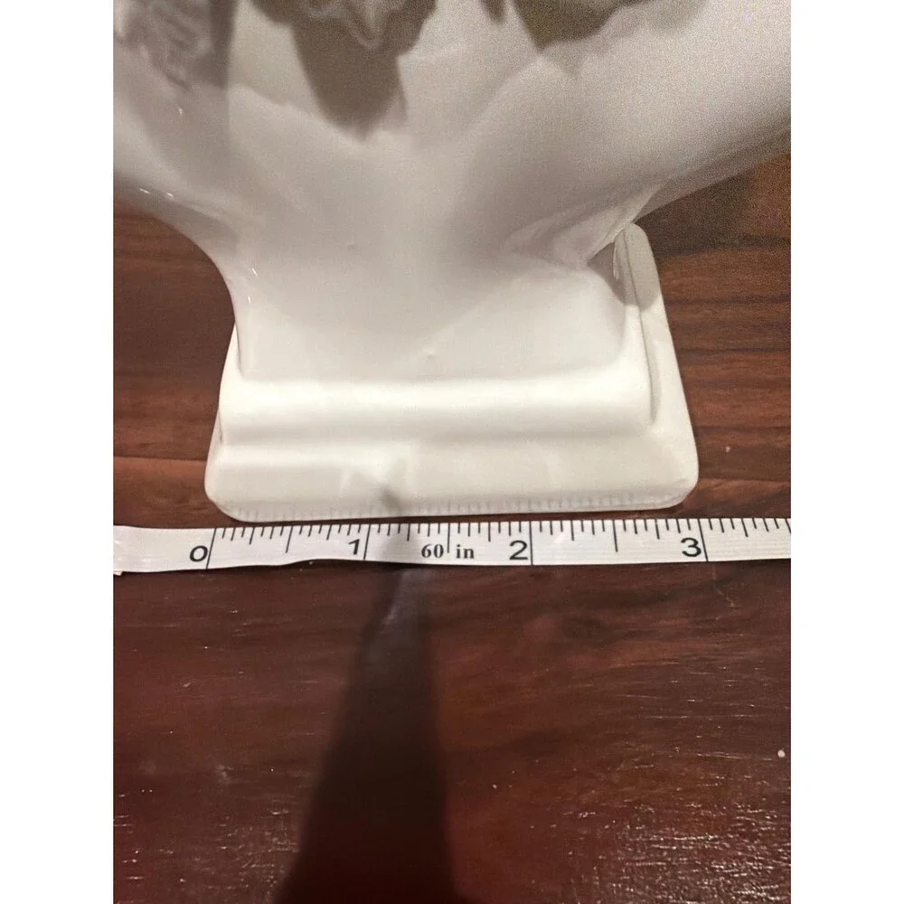ELPA Alcobaca White Ceramic 5 Finger Tulipiere Bud Vase Rose Portugal Vintage